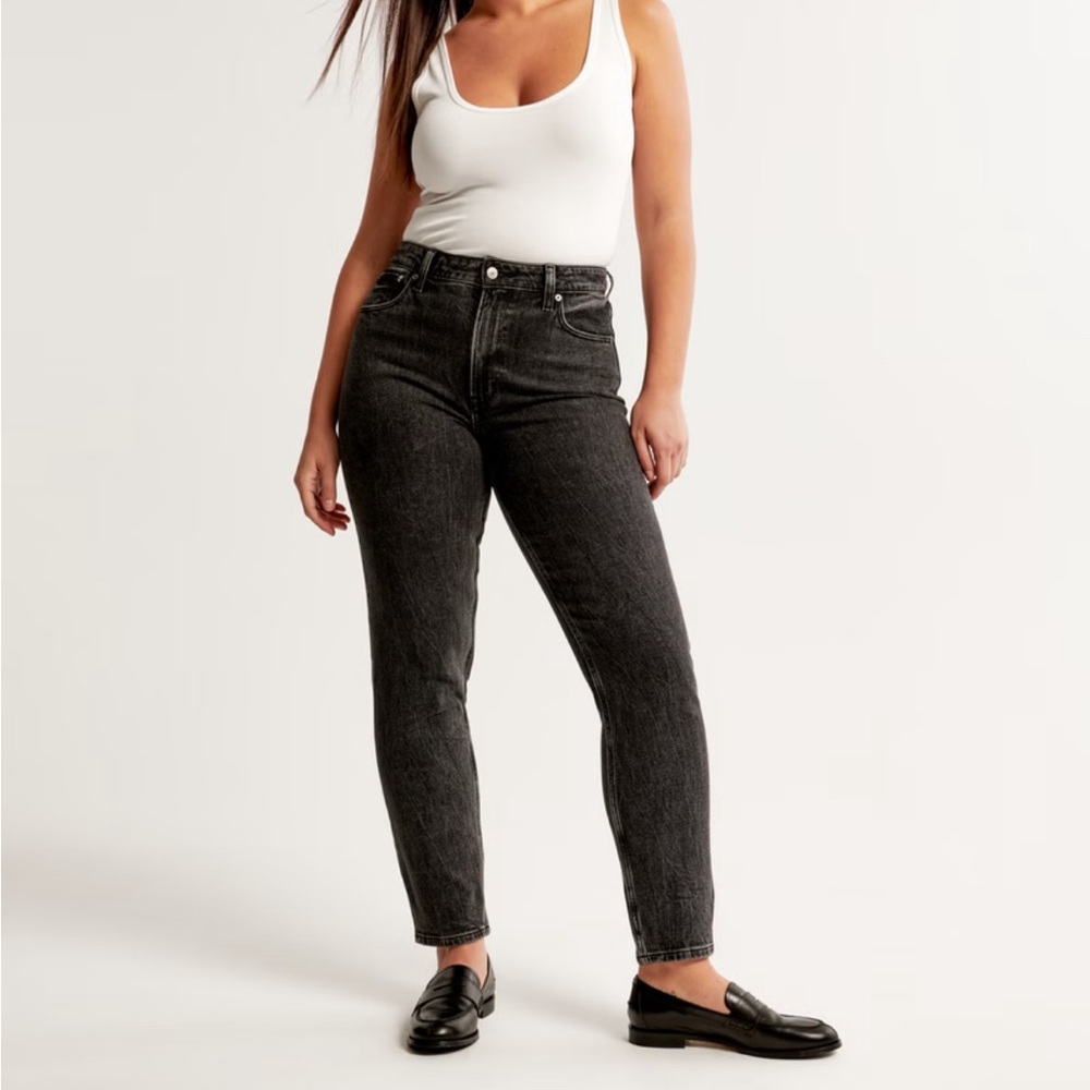 Abercrombie & Fitch black mom high rise